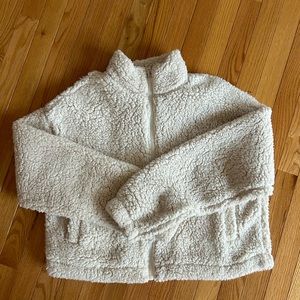 Garage Beige Sherpa Quarter Zip Jacket